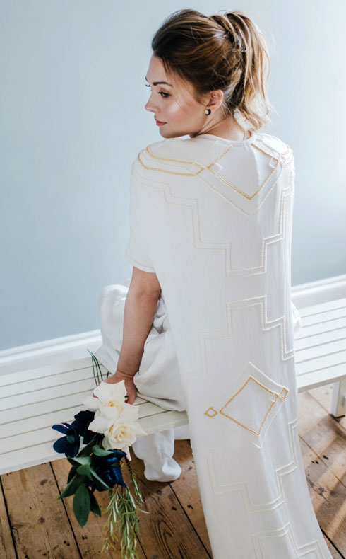 CoopCouture embroidered bridal cape